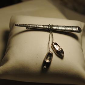 винтажные часы-кольцо "чайка" скань позолота АУ механика на ходу  